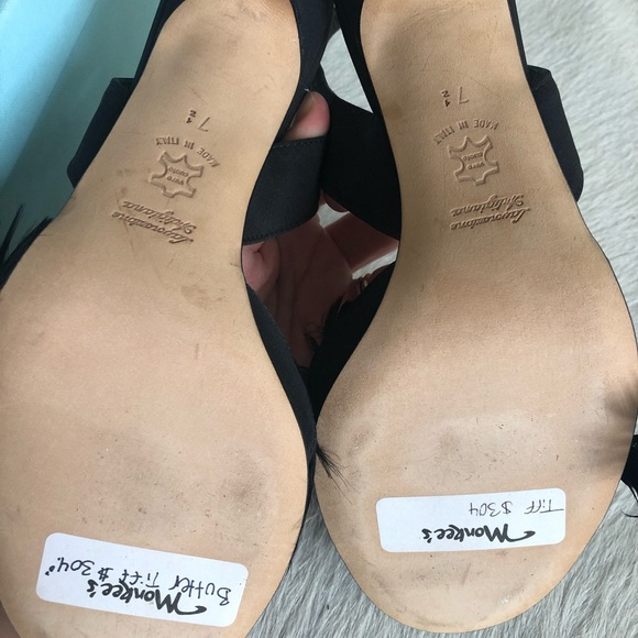 Black Feather High Heel Sandals by Butter NWT - Picture 7 of 11